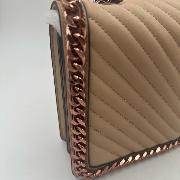 Aldo Greenwich Handbag pink quilted chevron pattern with rose gold chain NWT - Picture 2 of 12